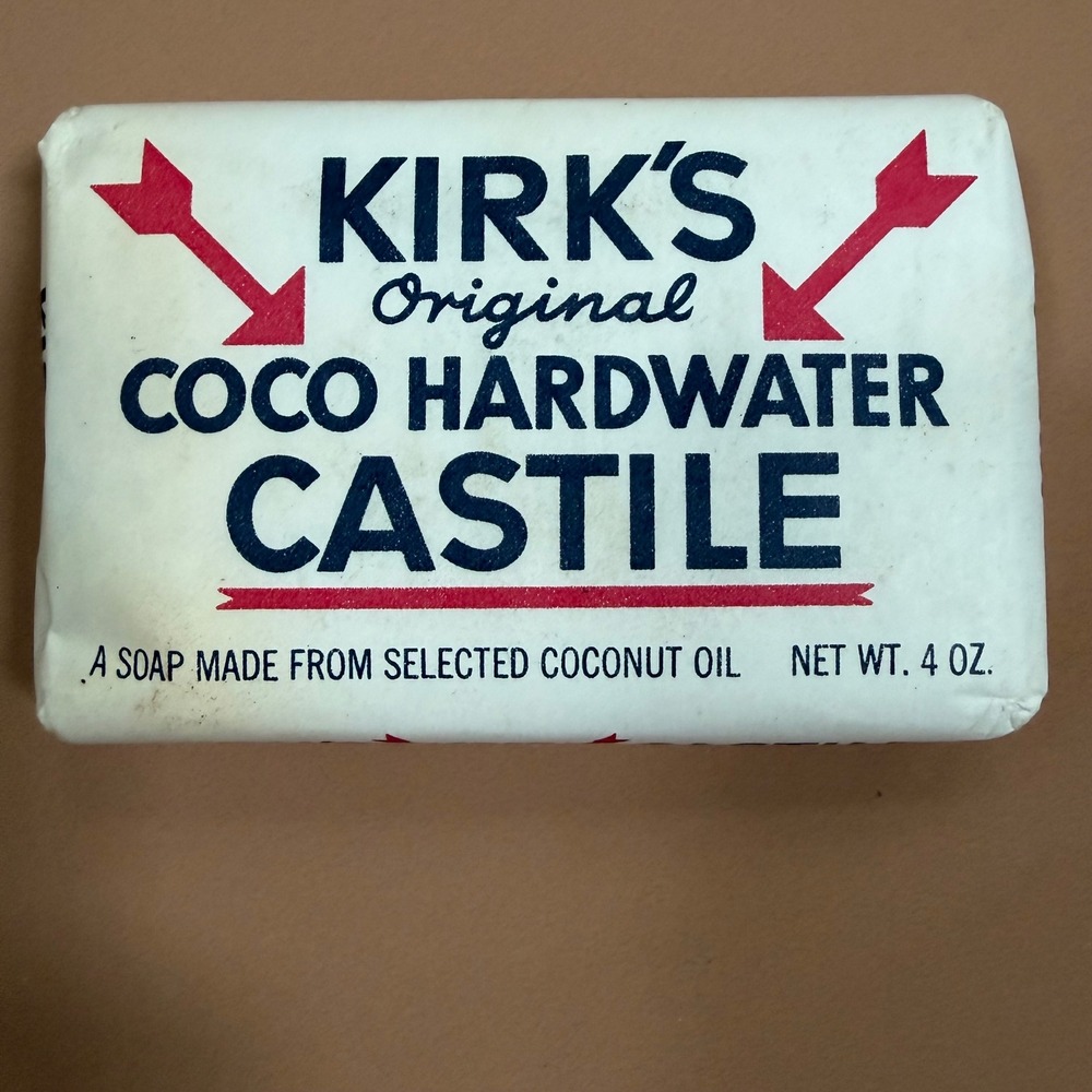 Kirks Original‎ Coco Hardwater Castile Soap Bar 4 oz Coconut Oil Vintage P&G NOS